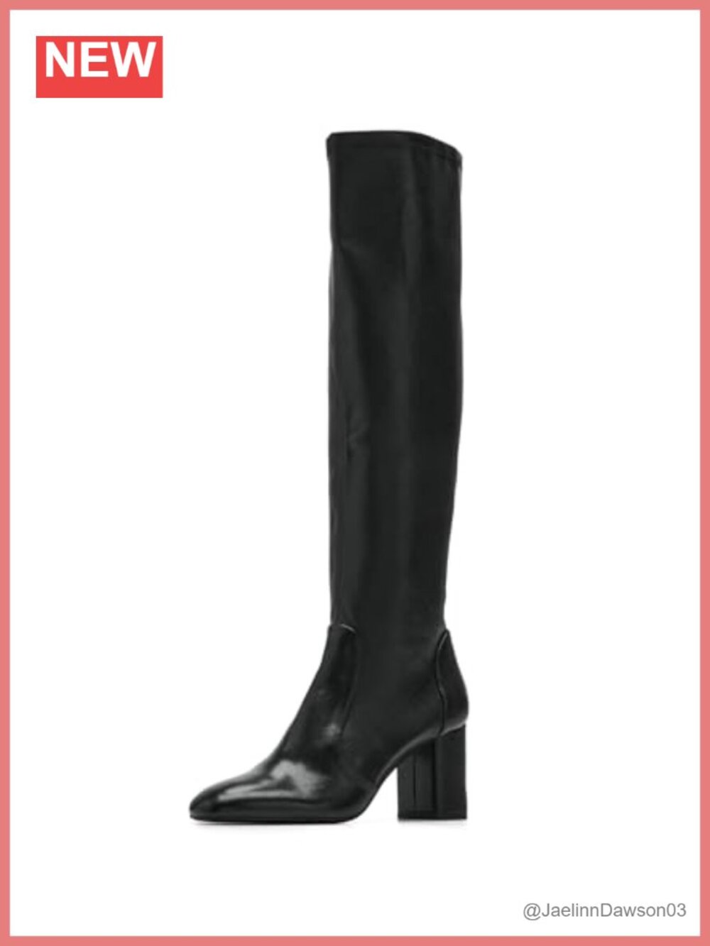 Knee High Leather Block Heel Pull On Boots